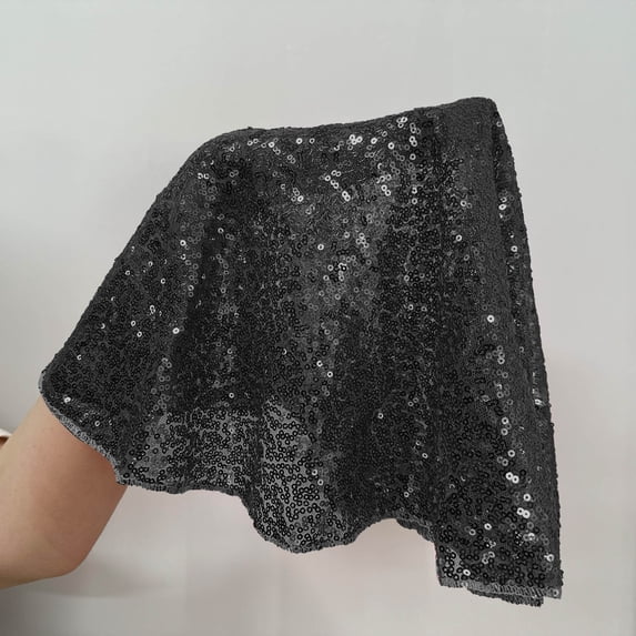Taicans Sequin Tablecloth Round 23.6 inch,Black Sequin Table Overlay and Sequin Tablecloth for Wedding Party Birthday Bridal Baby Shower and Other Events Decorations
