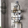 thumbnail image 1 of Taicans Shower Caddy Hanging - Never Rust Shower Organizer - Stainless Steel Over The Shower Head Caddy with 4 Hooks for Razor/Sponge - 3 Shelves Hanging Shower Organizer Black, 1 of 5
