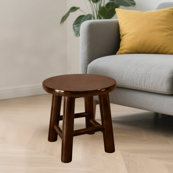 Taicans Solid Wood Step Stool,9.8x9.8x9.8in Heavy Duty Waterproof Small Square Stool for Home,Laundry Room,Shoe Changing & Extra Seating,Sturdy Compact Footstool