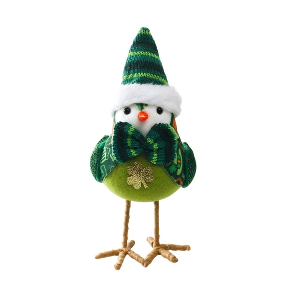Taicans St.Patrick's Day Green Bird Ornament,Irish Holiday Decor with Top Hat & Bowtie,Cute Green Bird Decor for Easter Holiday,Indoor Outdoor Garden Home Decor,Festive Party Tabletop Figurine Gift