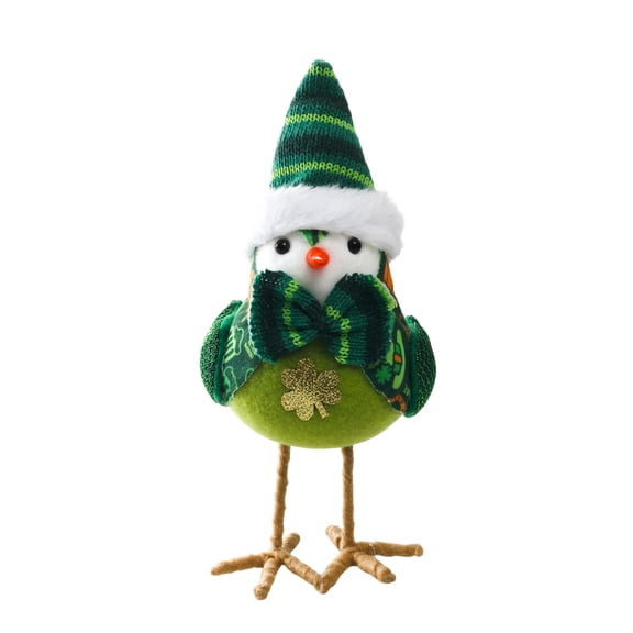 Taicans St.Patrick's Day Green Bird Ornament,Irish Holiday Decor with Top Hat & Bowtie,Cute Green Bird Decor for Easter Holiday,Indoor Outdoor Garden Home Decor,Festive Party Tabletop Figurine Gift