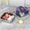 thumbnail image 1 of Taicans Stainless Steel Lunch Box,Square 304 Stainless Steel Food Containers with Lids,Airtight Bento Lunch Box,Leak-Proof Lunch Box,Reusable Stackable,Oven/Dishwsher/Freezer Safe A, 1 of 6