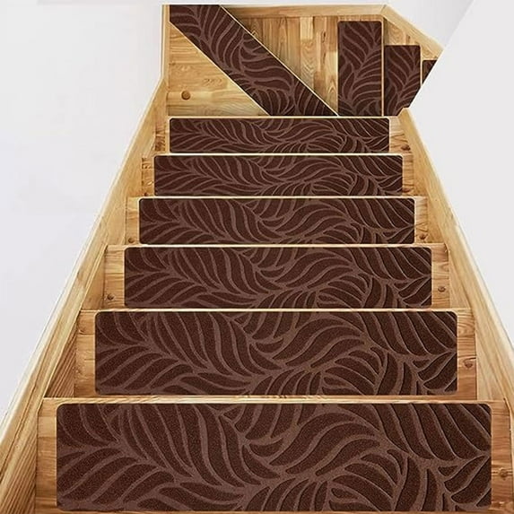 Taicans Stair Treads for Wooden Steps Indoor,8" X 30" Non Slip Carpet Stair Treads with Reusable Adhesive,Non-Skid Safety Rug Slip Resistant Indoor Runner for Kids Elders,Pets,Polyester TPR Backing B