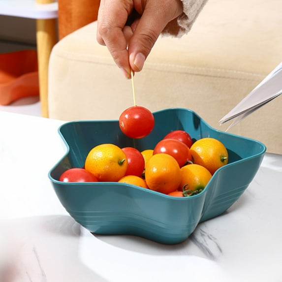 Taicans Star Shaped Serving Trays,Star Shaped Fruit Plate,Reusable Plastic Serving Platters,Stackable Kitchen CounterTop Tray for Cookie,Appetizer,Charcuterie,Snack,Dessert,Party Food Display Blue
