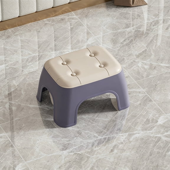 Taicans Step Stool 12.6x10x7.1in Plastic Stackable Stool for Home,Non-Slip Square Stool for Living Room Bathroom Kids Kindergarten,Padded Seat Stool