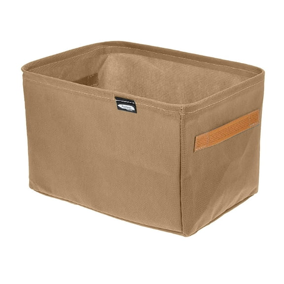 Taicans Storage Baskets for Closet,Extra Large Storage Bins with Metal Frame, Canvas Storage Baskets,Foldable Storage Bin Tall Baskets for Home,Office,Closet,Clothes,Toys Khaki/M