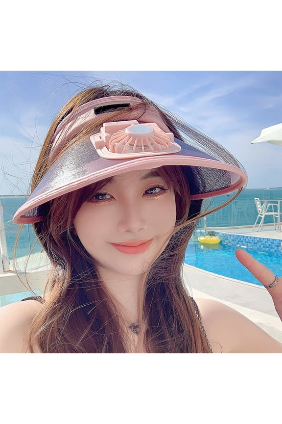 Sun Visors Hat with Fan,Fan Hat Outdoor Fan,3 Speeds Sun Hat,USB Rechargeable Hat with Fan,Cooling Fan Hats for Women