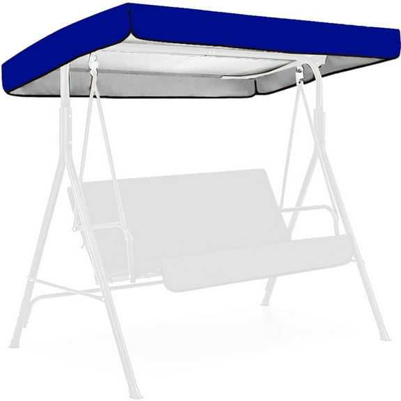 Taicans Swing Canopy Replacement,75"x47" Outdoor Swing Porch Canopy Top Cover Waterproof Swing Chair Awning for 2-3 Seater Patio Swing,Swing Sunscreen Uv Protection,Blue