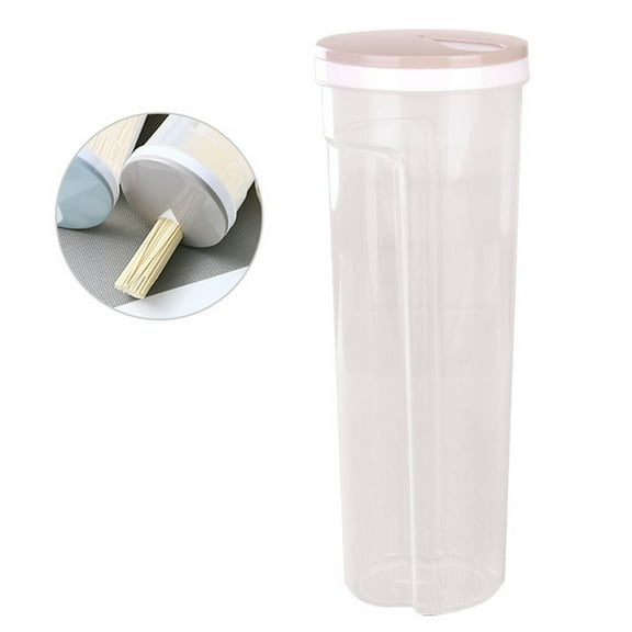 Taicans Tall Clear Spaghetti Pasta Container Storage with Lid,Pasta Storage Containers for Pantry,Multi-Purpose Kitchen Pantry Organization and Food Storage for Noodles Beans Straws,61oz Khaki