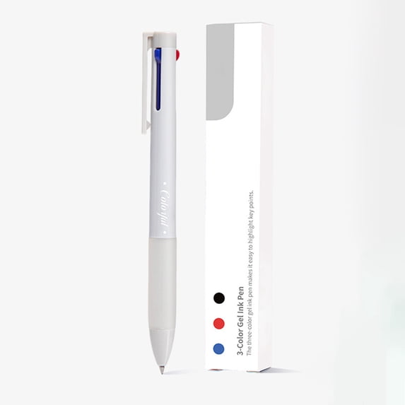 Taicans Three Color Retractable Gel Pen,3-in-1 Multifunctional Click Pen with 0.5mm Fine Nib,for Notes Drawing,Smooth Quick Drying Ink,Ergonomic Grip