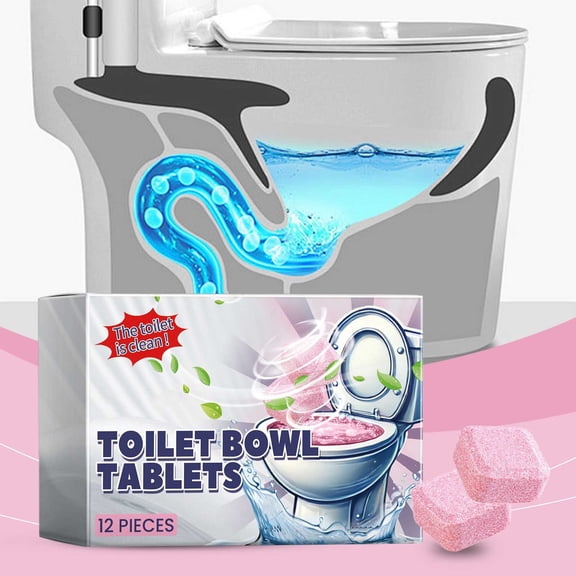 Taicans Toilet Bowl Cleaner Tablets 10 Pcs Effervescent Drop-Ins for Deep Cleaning,Deodorizing & Descaling Against Stains,Septic-Safe Bathroom Accessory