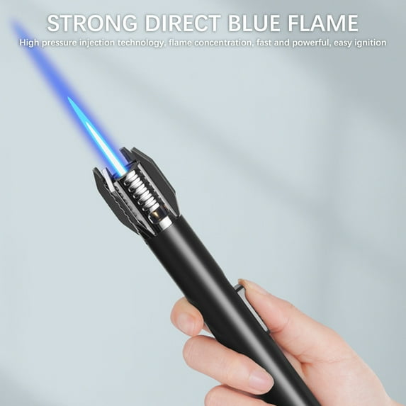 Taicans Torch Lighter,Butane Torch Lighter,Camping Outdoor Windproof Straight Flame Lighter,Refillable Butane Lighter,Windproof Straight Torch Blue Flame Lighter,Household Kitchen Torch Lighter E
