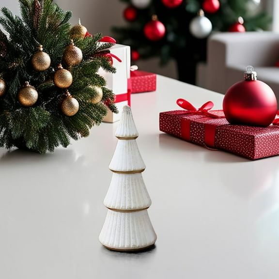 Taicans ‌Vintage Wooden Christmas Tree Figurine - 9.4in Retro Cone Xmas Decor for Tabletop,Shelf & Mantel - Indoor Holiday Centerpiece,Living Room Home Décor‌