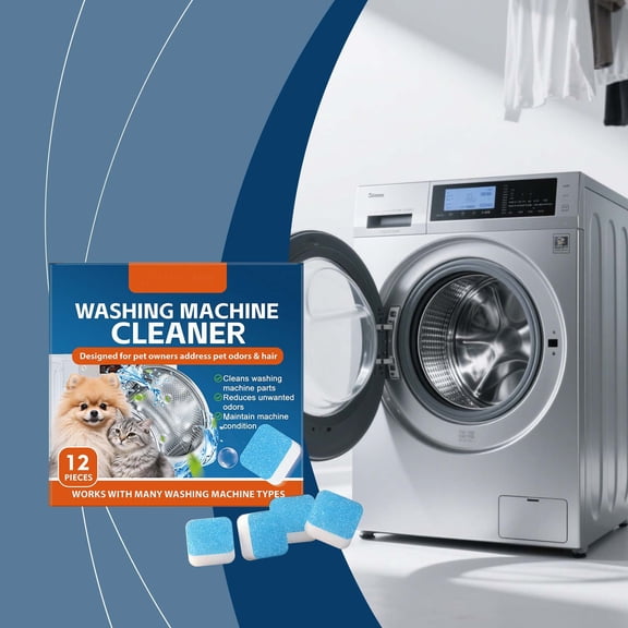 Taicans Washing Machine Cleaner Tablets,24 Pack Deep Cleaning Descaler & Deodorizer for Front Load & Top Load HE Washer,Septic Safe,Pet Odor Eliminator,Removes Stains & Hard Water Buildup