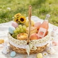 thumbnail image 1 of Taicans Wicker Easter Basket with Handle,Floral Lined Woven Basket,Decorative Rattan Basket for Eggs,Gifts,Flowers,Picnics,Baby Showers & Home Decor, 1 of 4