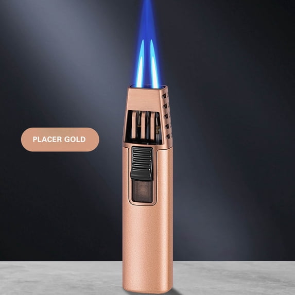 Taicans Windproof Blue Flame Torch Lighter - Adjustable Flame (3 Settings Up to 1300°C),Refillable Butane Lighter with Ceramic Heat Insulation & Fire Lock for Outdoor BBQ/Baking (3.8in)