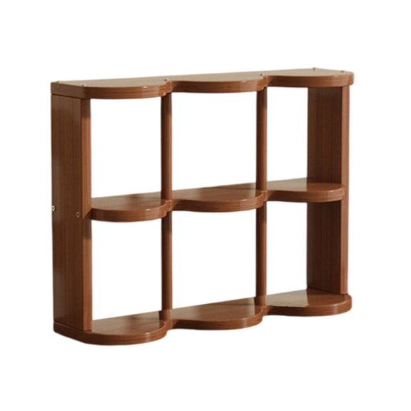 Taicans Wooden 6-Grid Cup Organizer,Multi-Layer Desktop Storage Rack for Kitchen Counter & Home office,Space Saving Shelf for Mugs,Spices,Cosmetics and office Supplies,Coffee Brown