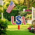 thumbnail image 1 of Taicans Wooden USA Barn Garden Stake Memorial Day American Yard Sign Patriotic USA Flag Yard Sign for Planter Pot Walkway Pathway Independence Day Outdoor Decor 4th of July Decoration C, 1 of 5
