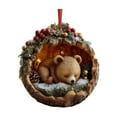 thumbnail image 1 of Taicans forest Animal Christmas Ornament - Acrylic Bear in Hollow Log,Winter Scene Holiday Decor,Unique Gift for Animal Lovers,Rustic Nature-Themed Home Decor,Christmas Tree Hanging Ornament, 1 of 5