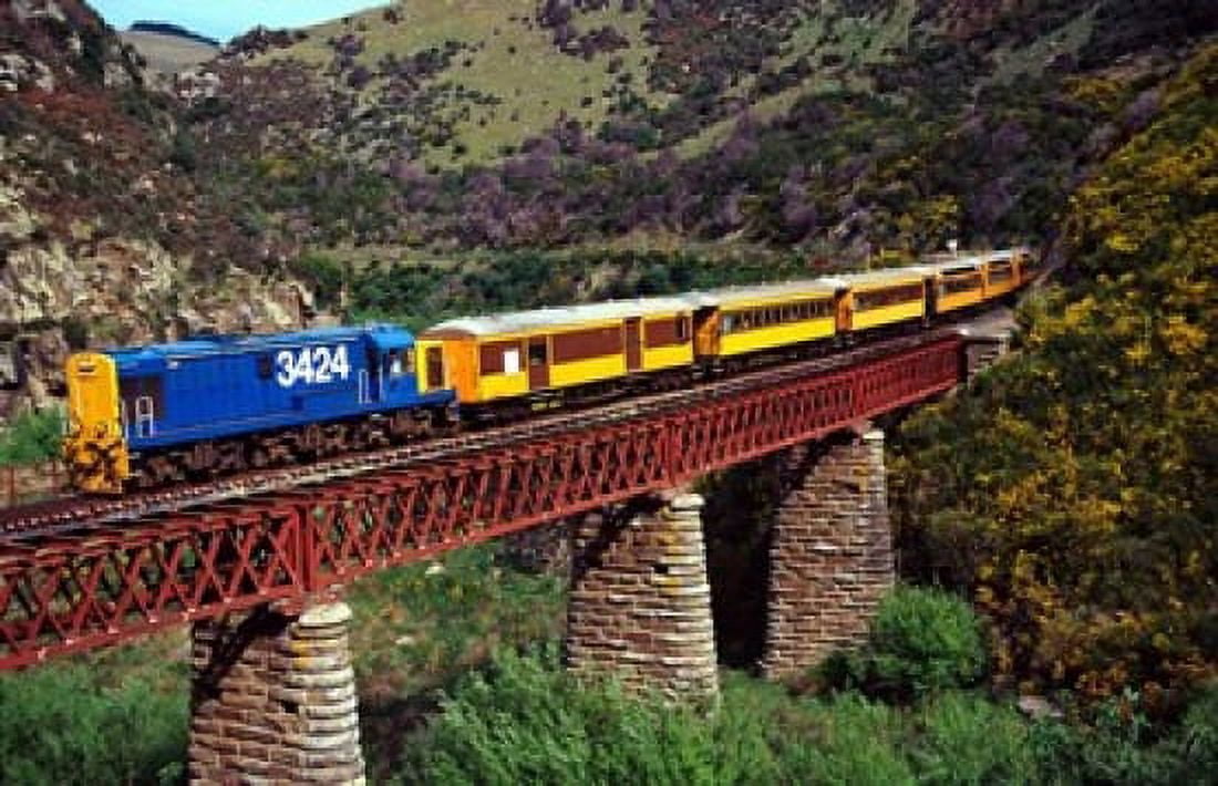 Taieri Gorge Train near Dunedin Otago New Zealand Canvas Art - David Wall DanitaDelimont (37 x 24)