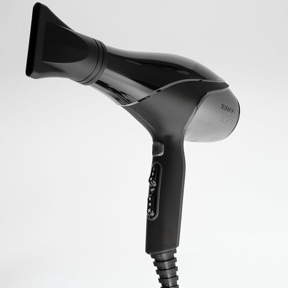 Taiff Unique Duo Hair Dryer | Professional Ionic Ceramic Hair Dryer | Dual Voltage Titanium Tourmaline Blow Dryer | 1875W Salon Quality Dryer for Travel & Home | Grey