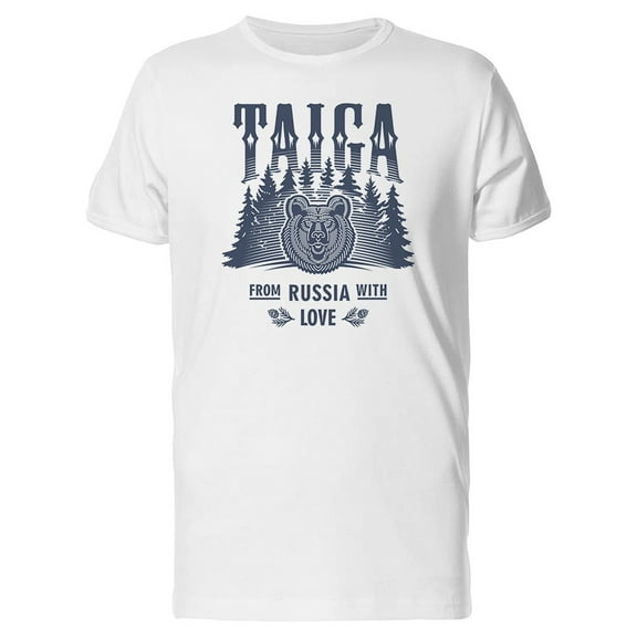 Taiga Bear Head Russia Love Tee Men's -Image by Shutterstock