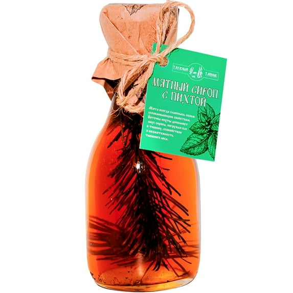 Taiga Cache Natural Sweet Mint Syrup With Fir Tree Sprig Wild Siberian Goodness 240ml/ 8.12 fl oz