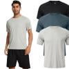 thumbnail image 1 of Taigaofy 3 Pack Men's Athletic Shirts Breathable Basketball Short Sleeve Cool Dry Base Layer Undershirt Running Black Gray Deep gray XL, 1 of 6