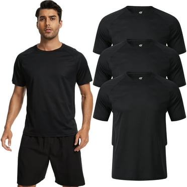 Taigaofy Mens Dry Fit Mesh Athletic Shirts 3 Pack Black L