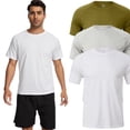 thumbnail image 1 of Taigaofy 3 Pack Men's Athletic Shirts Breathable Basketball Short Sleeve Cool Dry Base Layer Undershirt Running White Green Gray S, 1 of 5