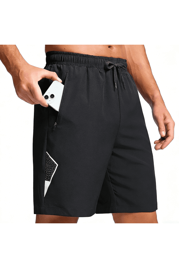 Lightweight Men's Athletic Shorts Quick Dry Moisture-Wicking for Gym Running Training Black XL