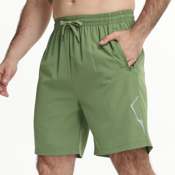 Taigaofy Men's Athletic Workout Shorts Quick Dry Moisture-Wicking Lightweight Gym Running Training 7" Green 2XL