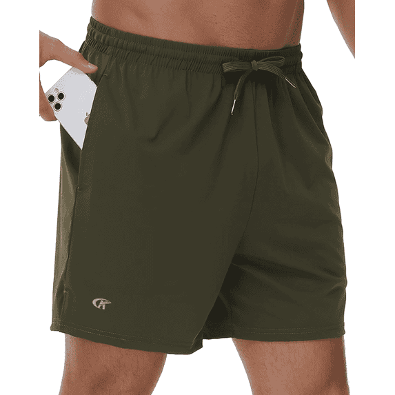 Men's 5" Workout Athletic Running Shorts Quick Dry Lightweight Gym Shorts Armygreen M
