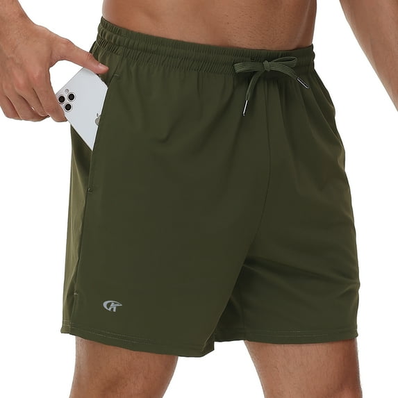 Taigaofy Men's 5" Workout Athletic Running Shorts Quick Dry Lightweight Gym Shorts Armygreen XL