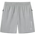 thumbnail image 1 of Taigaofy Men's Athletic Workout Shorts with Zipper Pockets  Gym Quick Dry Mesh Tennis Shorts Silver Gray 2XL, 1 of 6
