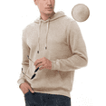 thumbnail image 1 of Taigaofy Men's Geometric Texture Hoodie with Pocket, Skin-Friendly Long Sleeve Casual Pullover, Perfect Valentine's Day Gift for Him Off White 2XL, 1 of 7