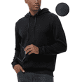 thumbnail image 1 of Taigaofy Men's Geometric Texture Hoodie with Pocket, Skin-Friendly Long Sleeve Casual Pullover, Perfect Valentine's Day Gift for Him Black XL, 1 of 7
