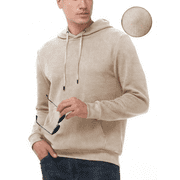 Taigaofy Men's Geometric Texture Hoodie with Pocket, Skin-Friendly Long Sleeve Casual Pullover, Perfect Valentine's Day Gift for Him Off White 2XL