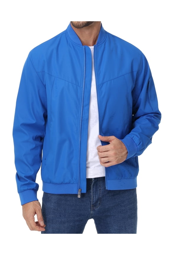 Taigaofy Men's Lightweight Outdoor Jacket Causal Fashion Stylish Windbreaker For Work Dress Golf Business Denim Blue L