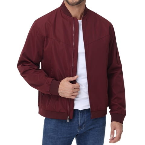 Taigaofy Men's Lightweight Outdoor Jacket Causal Fashion Stylish Windbreaker For Work Dress Golf Business Red M