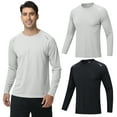 thumbnail image 1 of Taigaofy Men's 2 Pack Athletic Shirts Mesh Rash Guard Quick Dry Lightweight Long Sleeve Black Gray 2XL, 1 of 5