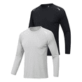 thumbnail image 1 of Taigaofy 2 Pack Men's Long Sleeve Workout Shirts Sun Protection Tee Moisture Wicking Quick Dry Athletic Gym Workout T Shirts Black Gray 2XL, 1 of 9