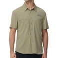 thumbnail image 1 of Zehisen Men's UPF 50+ Sun Protection Short Sleeve Safari Shirts Fishing Shirts Hiking Work Casual Shirt with Zipper Pocket, Grey green 2XL, 1 of 7