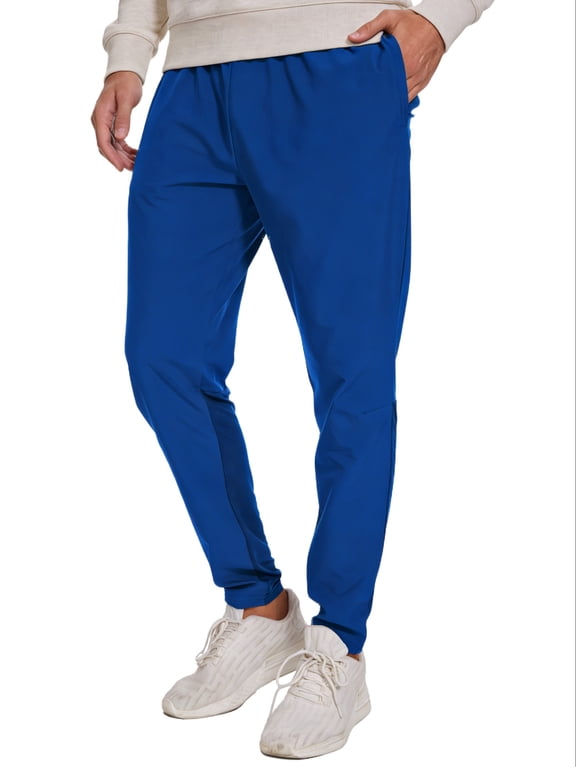 Taigaofy Men's Tapered Jogger Pants Lightweight Breathable Quick Dry Athletic Sweatpants for Gym Running Training Casual Daily Wear Royal Blue L