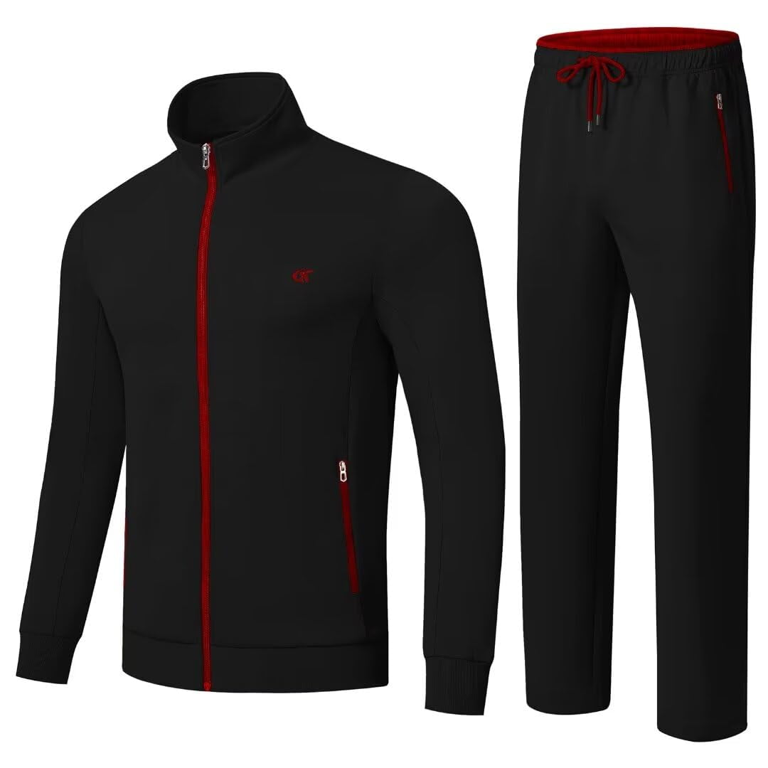 G-Style USA Men's Velvet Velour Tracksuit Set, Zipper Jacket
