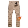 thumbnail image 1 of Taigaofy Men's Winter Fleece Lined Hiking Pants With Zip Pockets Waterproof Quick-Dry Travel Fishing Work Outdoor Pants Khaki XL, 1 of 8