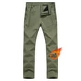 thumbnail image 1 of Taigaofy Men's Winter Fleece Lined Hiking Pants With Zip Pockets Waterproof Quick-Dry Travel Fishing Work Outdoor Pants Army Green M, 1 of 8