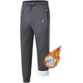 thumbnail image 1 of Taigaofy Men's Winter Fleece Lined Stretch Sweat Pants Zipper Pocket Gray L, 1 of 7