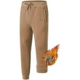 thumbnail image 1 of Taigaofy Men's Winter Fleece Lined Stretch Sweat Pants Zipper Pocket Khaki XL, 1 of 7