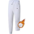 thumbnail image 1 of Taigaofy Men's Winter Fleece Lined Stretch Sweat Pants Zipper Pocket White 2XL, 1 of 7